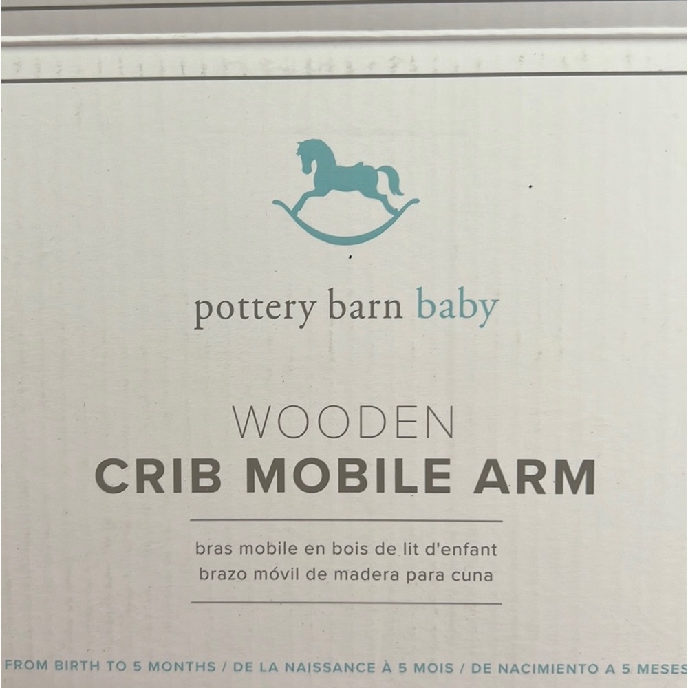 Pottery barn baby wooden crib mobile arm